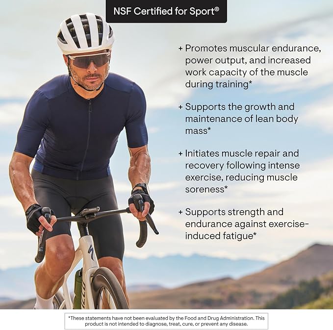 THORNE - Creatine + BCAAs - Micronized Creatine Monohydrate + BCAA Powder - Support for Muscles Exercise Endurance &amp Recovery* - for Women &amp Men - Peach Mango - NSF Certified for Sport - 30 S