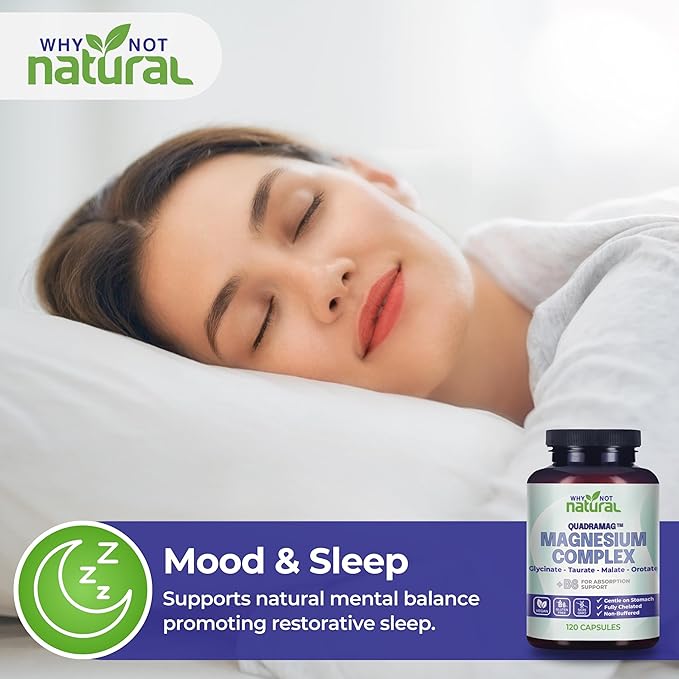 4-in-1 Magnesium Complex Supplement - Glycinate Taurate Malate Orotate Blend - 300 mg per Serving 120 Capsules