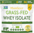 MariGold Grassfed Whey Isolate Protein Powder - Unflavored 2LB - Muscle Building &amp Recovery - 100% Pure Cold Processed Micro Filtered Non-GMO rBGH Free Soy Free Gluten Free Lactose Free