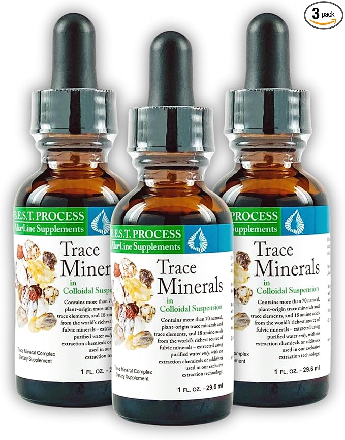 Morter Trace Minerals in Colloidal Suspension (3 Pack) Morter HealthSystem Best Process Alkaline — Nutrient Dense Trace Elements Fulvic Minerals &amp Amino Acids