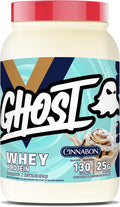GHOST Whey Protein Powder Cinnabon - 2LB 25G of Protein - Cinnamon Roll Flavored Isolate Concentrate &amp Hydrolyzed Whey Protein Blend - Post Workout Shakes - Soy &amp Gluten Free