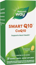 Nature's Way SMART Q10 CoQ10 Supports Heart Health &amp Cellular Energy* Tropical Fruit Flavored 100 mg per Serving 30 Chewable Tablets (Packaging May Vary)