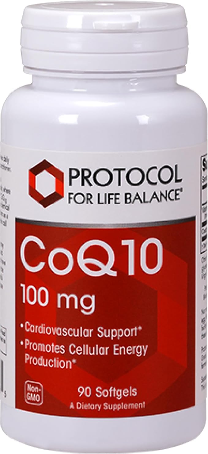 PROTOCOL FOR LIFE BALANCE CoQ10 100mg - with Vitamin E &amp Soy Lecithin - CoQ10 Supplement - Halal &amp Egg Free - 90 Softgels