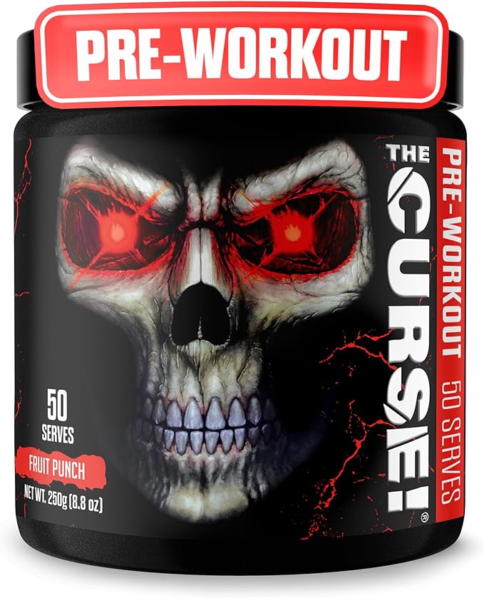 JNX SPORTS The Curse! Fruit Punch Pre Workout Powder with Creatine – Extreme Energy Preworkout for Men &amp Women – 50 Servings – L Citrulline Beta Alanine &amp Caffeine for Pump Strength &amp Fo