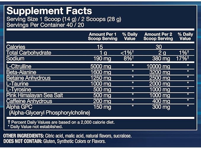 BODYTECH Solid PRE - Essential Pre-Workout Formula Powder - White Sour Gummy (19.75 Oz. / 40 Servings)