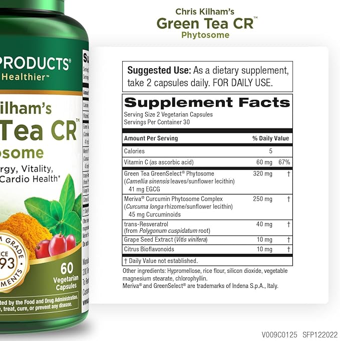 Purity Products Green Tea CR w/Phytosome Technology for Boosted Bioavailability from Chris Kilham 60 Capsules