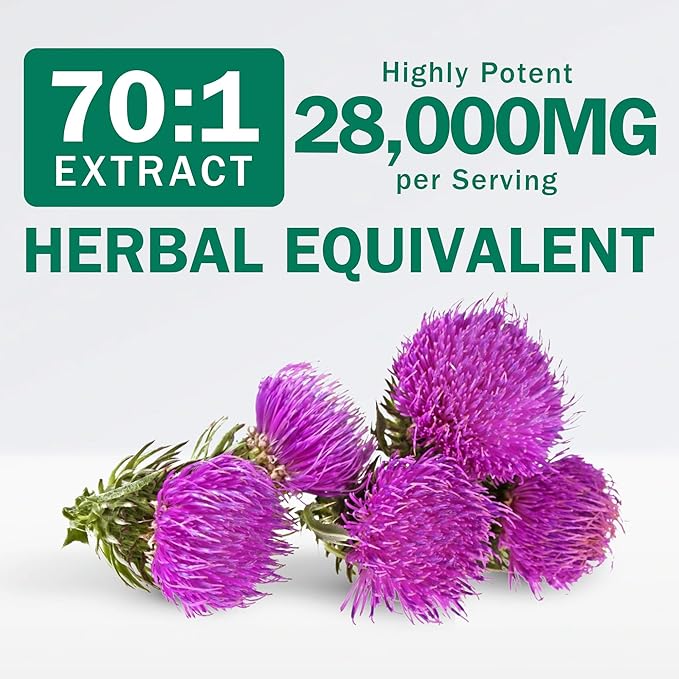NYO3 Milk Thistle Extract 400mg Liver Cleanse Detox &amp Repair Dietary Supplement for Liver Health 60 Capsules Herbal Health Supplement Antioxidant Support