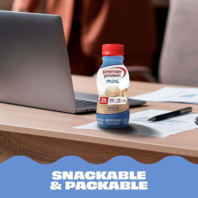 Premier Protein Shake MINIs Vanilla 22g Protein 120 Calories No Added Sugar 8.75 fl oz 12 Pack