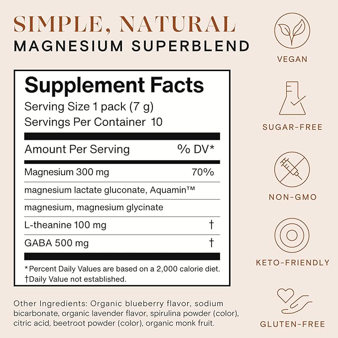 mellö Magnesium Superblend Bundle - Lavenderberry &amp Unflavored - Magnesium Glycinate with L-Theanine GABA &amp Trace Minerals - Supports Sleep Relaxation and Balanced Energy - 2 x 10-Packs