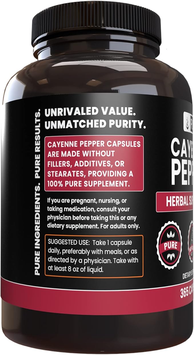 PURE ORIGINAL INGREDIENTS Cayenne Pepper &amp Turmeric Curcumin (365 Capsules) No Magnesium Or Rice Fillers Pure Lab Verified