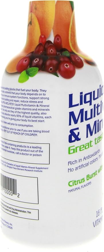 1st Step Pro-Wellness Liquid Multi-Vitamin and Mineral Supplement Citrus Burst 16-Ounce Bottles