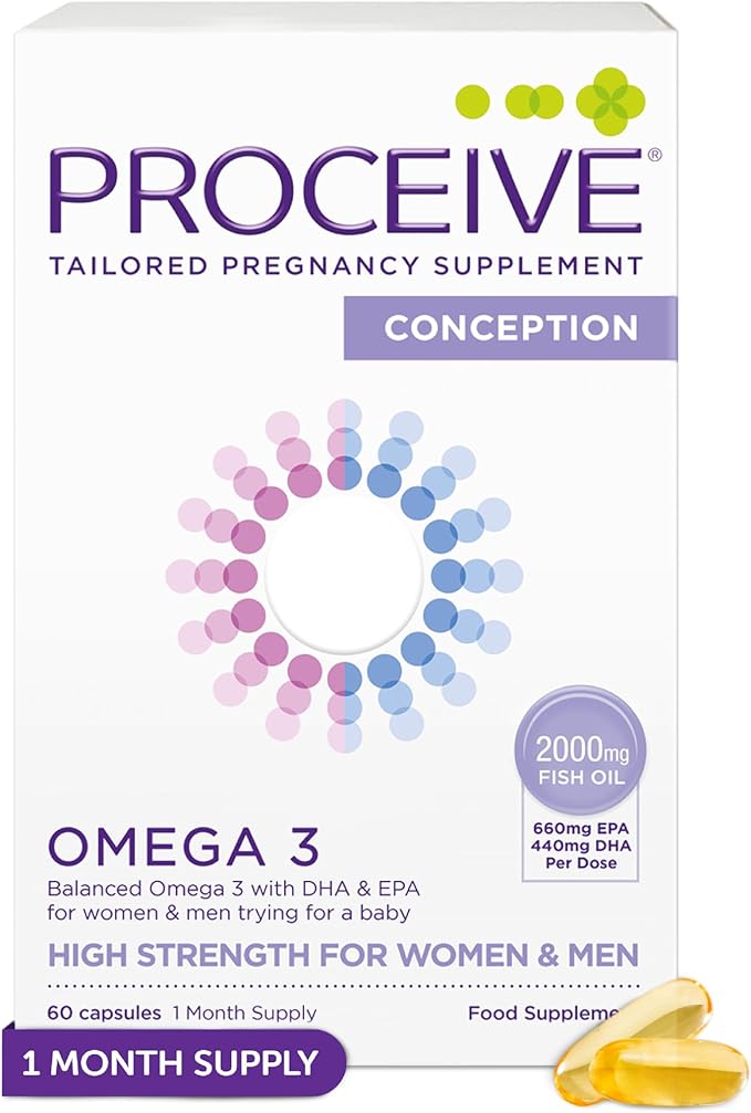 Proceive Max Tailored Fertility Supplements for Women Bundle - Womens Pre-Conception Vitamins &amp Minerals for Pre Pregnancy Support and Prenatal Omega 3 Fish Oil Supplement