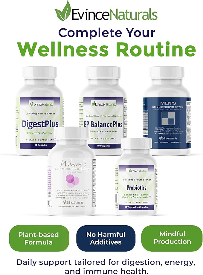 EP BalancePlus Multivitamin for Adults - Multivitamin for Men &amp Women with Vitamins and Minerals - Methyl Folate &amp Amino Acids for Nutritional Support - General Wellness Supplement 180 Capsul