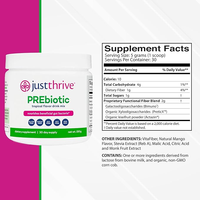 Just Thrive Core Health Complete Bundle – Probiotic PREbiotic Powder Daily Gut Detox and Vitamin K2-7– Advanced Digestive Detox and Circulatory Support for Complete Body Wellness