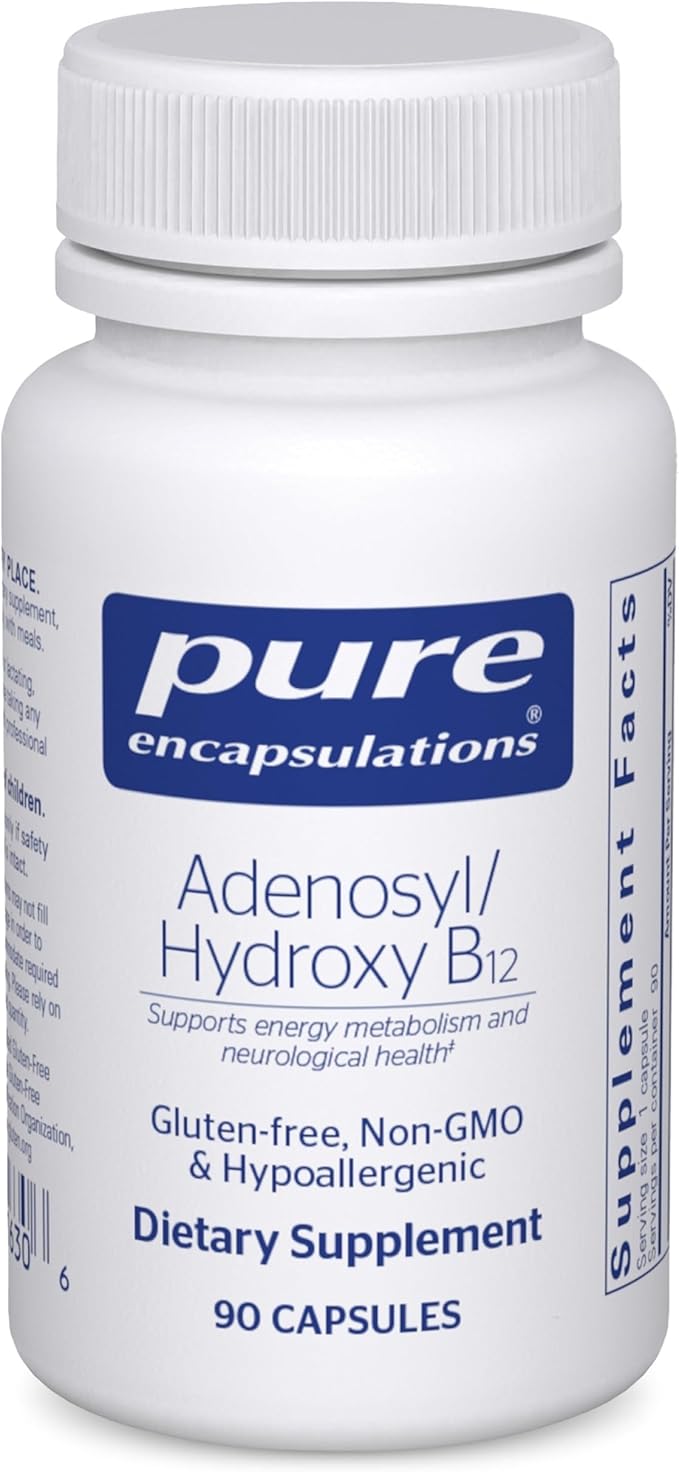 Pure Encapsulations Adenosyl/Hydroxy B12 90's - High-Potency B Vitamin - for Energy Metabolism &amp Neurological Support* - Brain Support Supplement* - Vegan &amp Gluten Free - 90 Capsules