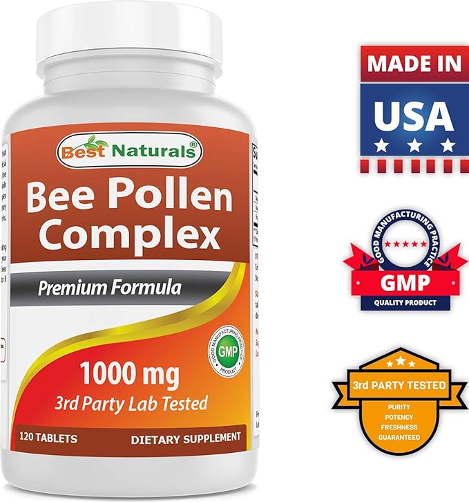 Best Naturals Bee Pollen Complex 1000 mg &amp Zinc Gluconate 50mg