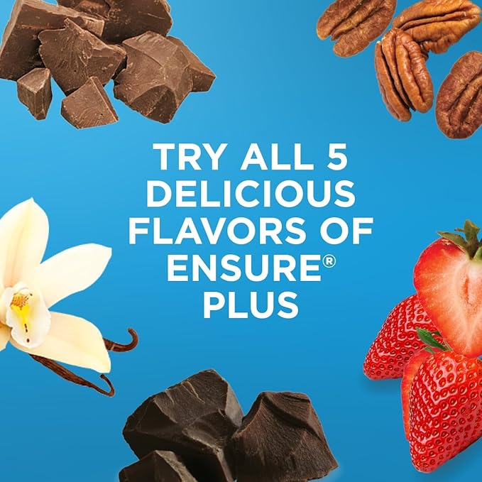 Ensure Plus Vanilla Nutrition Shake With Fiber | Meal Replacement Shake | Ready to Drink | 16g Protein and 27 Vitamins and Minerals | 8 fl oz - 24 Pack