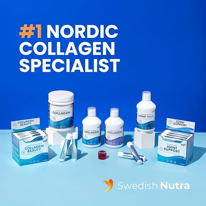 Swedish Nutra 10000 mg Hydrolysed Marine Collagen Powder Supplement - 30 Day Supply| Type 1 &amp 3 Collagen Pure Peptides for Healthy Hair Skin Nails Joints I Unflavored | 100% Natural | Sugar-F