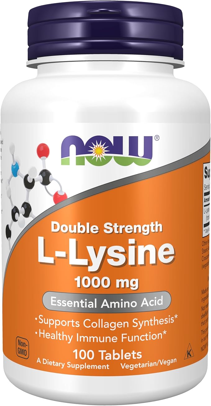 NOW Supplements Methyl Folate 1000 mcg Metabolically Active Folate* Co-Enzyme B Vitamin 90 Tablets &amp Supplements (L-Lysine Hydrochloride) 1000 mg Double Strength Amino Acid 100 Tablets