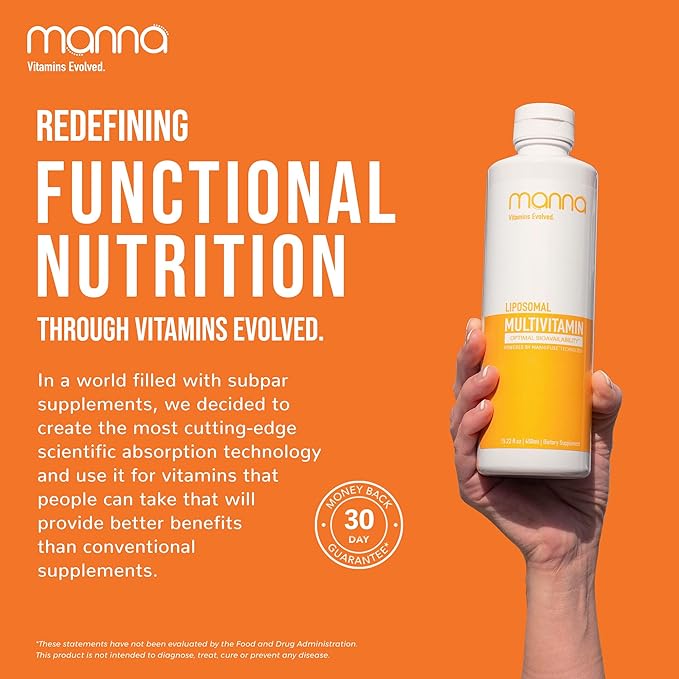 Manna Vitamins Evolved Liposomal Multivitamin - Daily Multivitamin Provides 20 Vitamins and Minerals - Multivitamins for Men and Women - Boosts Immune System Supports Energy and Metabolism 3 Pack