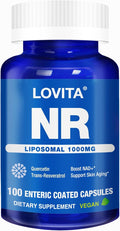 LOVITA Liposomal NR (Nicotinamide Riboside) 1000 mg with Quercetin &amp Trans-Resveratrol Support Cellular Health and Healthy Aging 100 Vegan Enteric-Coated Capsules