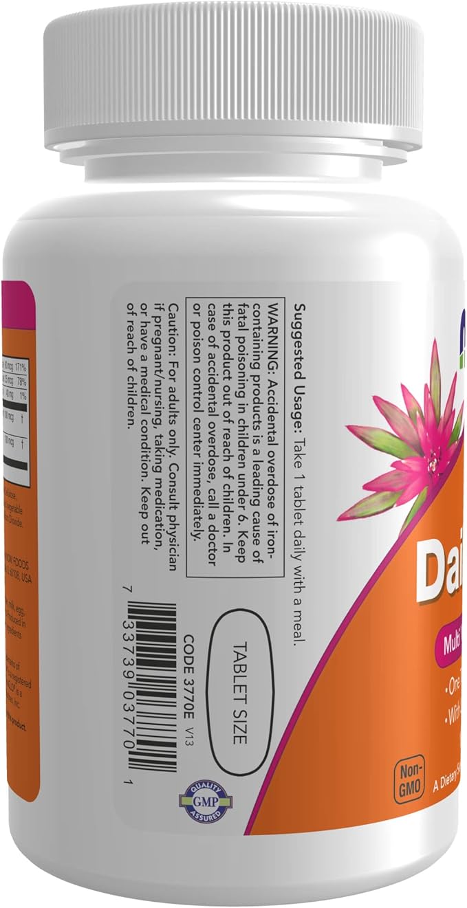 NOW Supplements Daily Vits™ One Tablet Daily with Lutein &amp Lycopene 100 Tablets (Pack of 2)