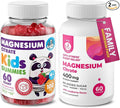 DR. MORITZ Calm Magnesium Gummies for Adults (400mg 60 Count) and Kids Magnesium Gummies (60 Count) - for Relaxation Support - Sugar-Free &amp Non-GMO - Raspberry Flavor