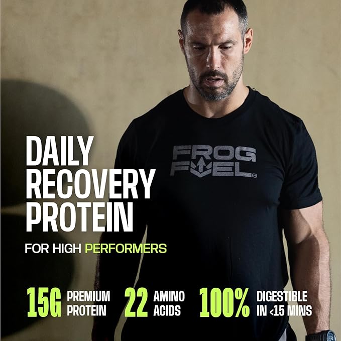 Frog Fuel Power Regular Protein Shot &amp Performance Greens Protein Powder 15g Protein Nano-Hydrolyzed Grass Fed Collagen &amp Nano-Hydrolyzed Grass Fed Protein Greens Powder 24 Pack &amp 30 Ser