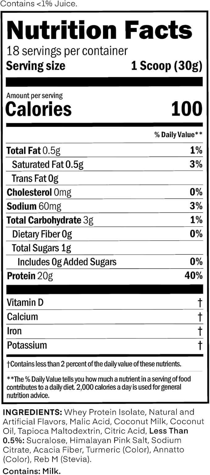 Oath Nutrition Clear Whey Isolate Protein Powder Island Mango 20g Complete Protein per Serving No Added Sugar Grass-Fed 18 Servings