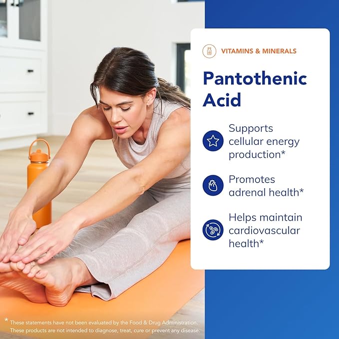 Pure Encapsulations Pantothenic Acid | Hypoallergenic Supplement Supports Cellular Energy Production Adrenal and Cardiovascular Health | 120 Capsules