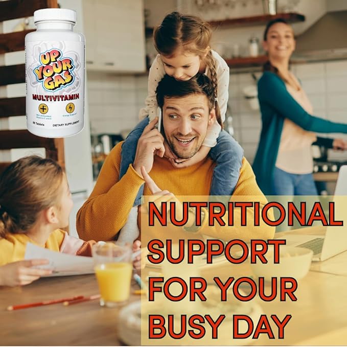 Up Your Gas MULTIVITAMIN - 60 Tablets. Comprehensive Whole Foods Based Nutritional Support for Well-Being Energy Immunity and More.