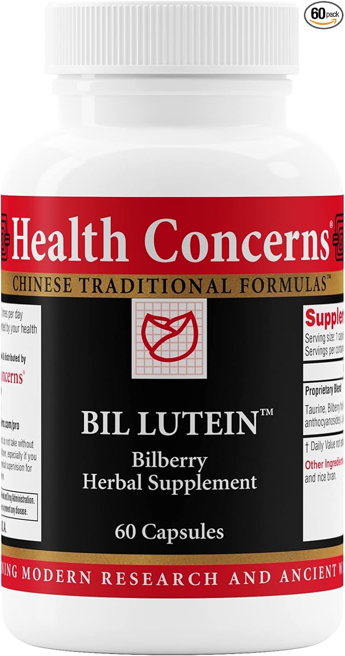 Health Concerns Bil Lutein – Eye Health &amp Vision Support – Lutein Bilberry &amp Taurine Supplement – Antioxidants for Retinal Health Night Vision Circulation &amp Macular Degeneration – 60 C