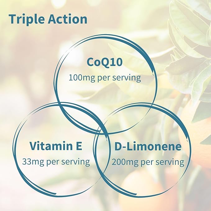 Igennus Advanced CoQ10 100mg 5X Bioavailability CoQsol-CF Boosted with D-Limonene 120 1-a-Day Servings Heart &amp Energy Ubiquinone Coenzyme Q10 &amp Vitamin E Antioxidant