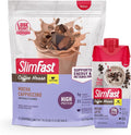 Bundle SlimFast High Protein Meal Replacement Powder Caffeine Mocha Cappuccino 21 Servings + Protein Shake Mocha Latte- 20g Protein Meal Replacement Shake Ready to Drink 11 Fl Oz (Pack of 12)