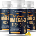 Triple Strength Omega 3 Fish Oil 3750 mg - EPA &amp DHA - Over 3000mg Omega-3 Fatty Acids - 1350mg EPA + 900mg DHA - Best Essential Fatty Acids Burpless Fish Oil - 270 Count