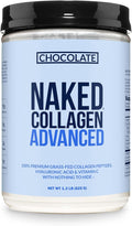 NAKED Chocolate Collagen Advanced - Peptides Protein Powder Hyaluronic Acid Vitamin C Pasture-Raised Grass-Fed Hydrolyzed Collagen Supplement Paleo Friendly Non-GMO Keto Gluten Free 1.3LB