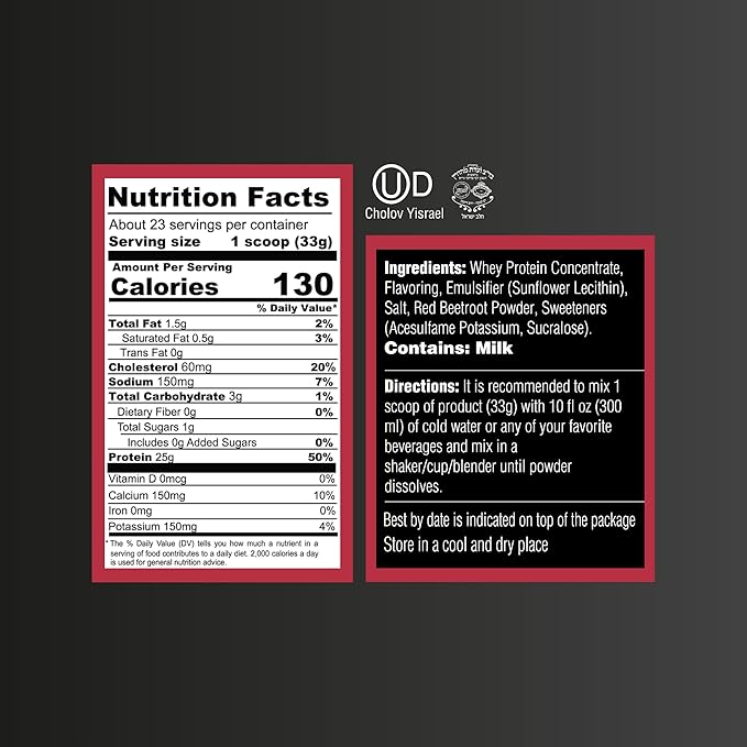 Unflavored + Wild Strawberry Whey Protein Bundle – Gluten-Free Kosher Post-Workout Recovery 26g &amp 25g Protein