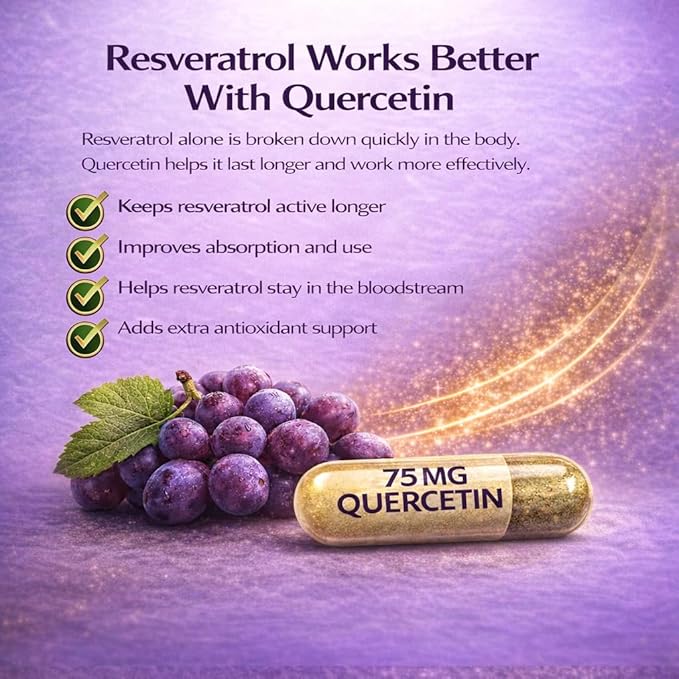 Purity Labs Trans-Resveratrol Supplement 5000 mg Equivalent per Serving with Quercetin USDA Organic High Potency Antioxidant Vegan Capsules 90 Count