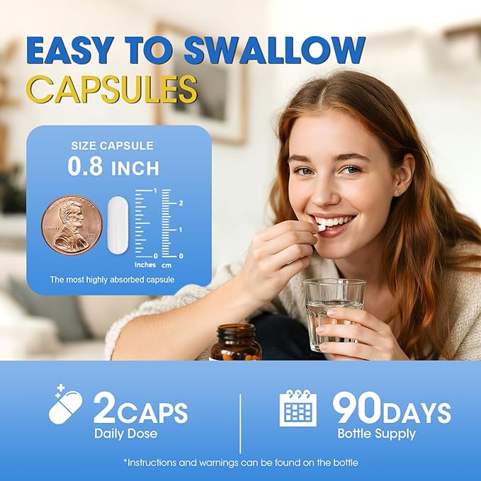 Magnesium Glycinate Capsules Magnesium Bisglycinate 800mg Chelated Maximum Absorption Gentle on Stomach Small Easy to Swallow Supports Restful Sleep Muscle Bone Health 180 Counts
