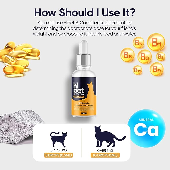 Vitamin B Complex for Cats Supports Metabolism and Increases Energy Levels 1.7 Fl Oz (Pack of 3)