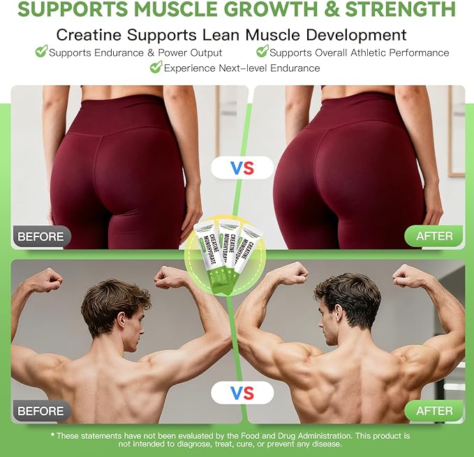 Creatine Monohydrate Powder Travel Packs 5000mg Micronized Pure Creatine for Men &amp Women Muscle Growth &amp Energy On-The-Go Creatine Sugar-Free Vegan Unflavored (30 Servings)