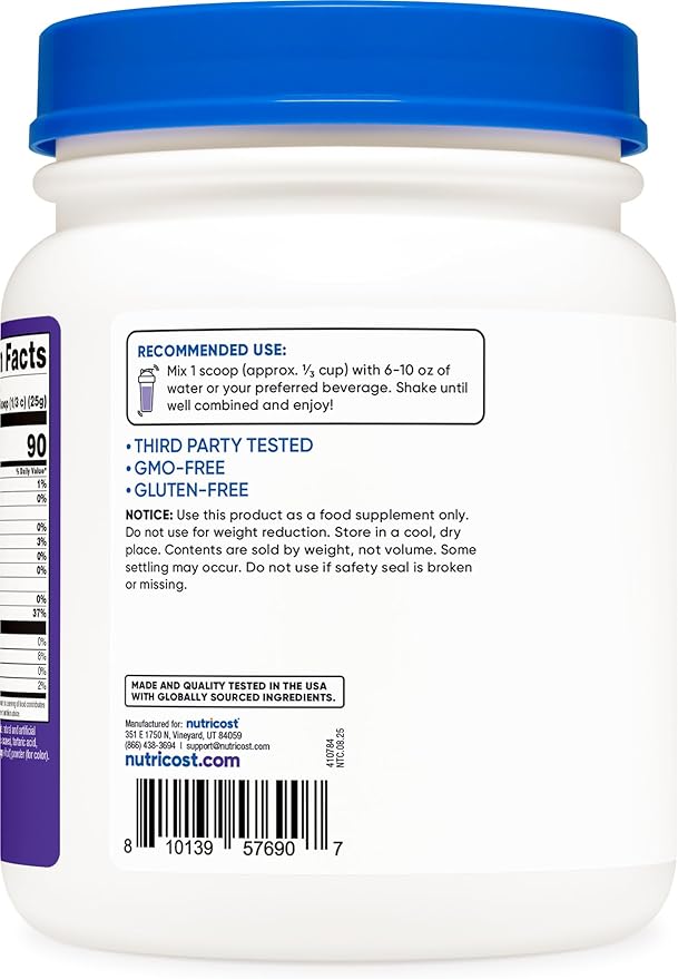 Nutricost Clear Whey Protein Isolate Powder (Concord Grape) 1 LB - 20g of Protein 0g Added Sugar GMO-Free Gluten-Free