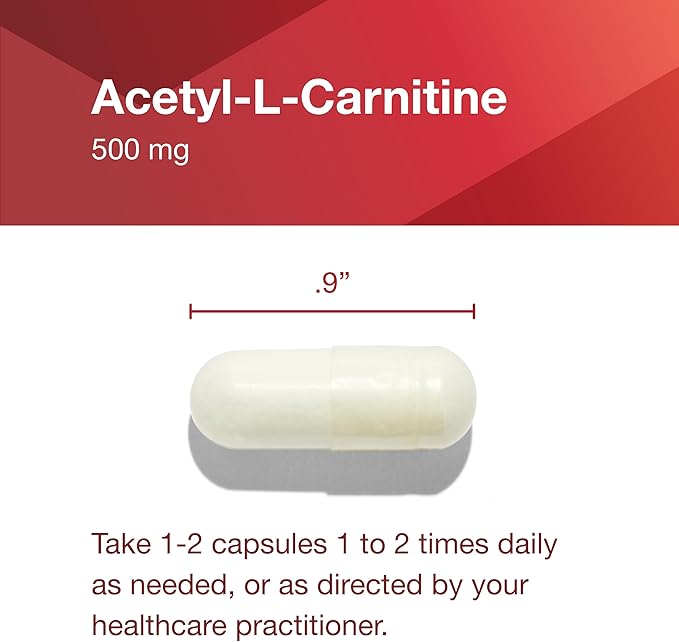 PROTOCOL FOR LIFE BALANCE Acetyl- L-Carnitine 500mg - Energy Supplement Nerve and Brain Support - 100 Veg Caps