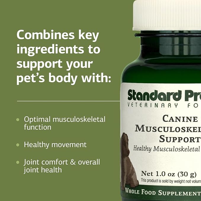 Standard Process Canine Musculoskeletal Support - Bone &amp Joint Health Formula for Pets - Canine Musculoskeletal Support Supplement - Supplement for Dogs to Aid Joint Comfort &amp Muscle Health -