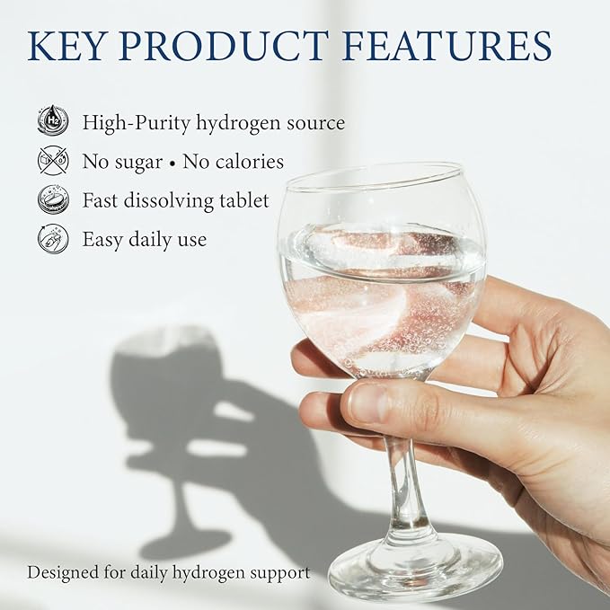 H2 Molecular Hydrogen Water Tablets – High-Concentration Hydrogen Tablets for Drinking Water Supports Cellular Energy Hydration &amp Wellbeing – Magnesium-Based Hydrogen Supplement – 90 Tablets