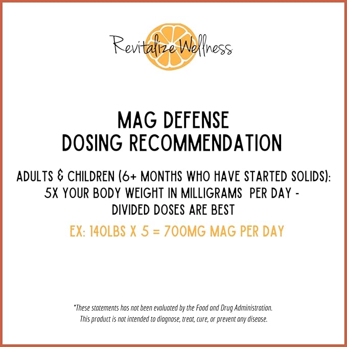 Mag Defense Powder | Orthomolecular Dose of Magnesium 200 mg as Magnesium Glycinate Chelate | Pure Corn Free &amp GMO-Free | Fruit Punch Flavor | 60 Servings