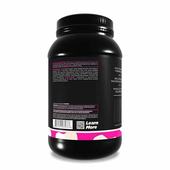Driven Nutrition ProFusion7 Meal Replacement Protein – 24g Protein 7-Stage Blend 5g Fiber + MCT Oil – Smooth High-Protein Shake Mix for Anytime Nutrition (2.9lb Vanilla)
