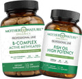Mother Nature Organics Superfoods for Organic Living B Complex &amp Omega-3 Fish Oil Bundle – Energy Heart &amp Brain Support | Mood Immune &amp Stress Balance | Non-GMO Gluten-Free