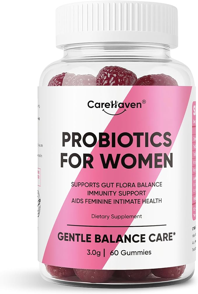 Probiotics for Women Gummies - Multiple Probiotics &amp Red Elm - Supports Gut Flora Feminine Health &amp Immune Function - 60 Active Daily Gummies (1PCS)