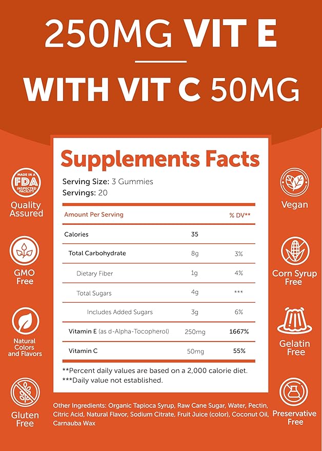 Lunakai Collagen and Vitamin E Gummies Bundle - Non-GMO Anti Aging Supplements for Men &amp Women - Natural Gummy with Vitamin C &amp 250 mg Natural VIT E